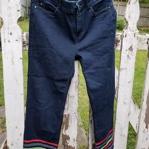 Rafaella vintage crop jeans ribbon trim, size 10